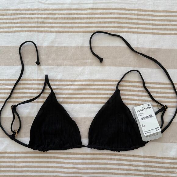 l*space Other - l*space Black Ribbed Triangle Bikini Top